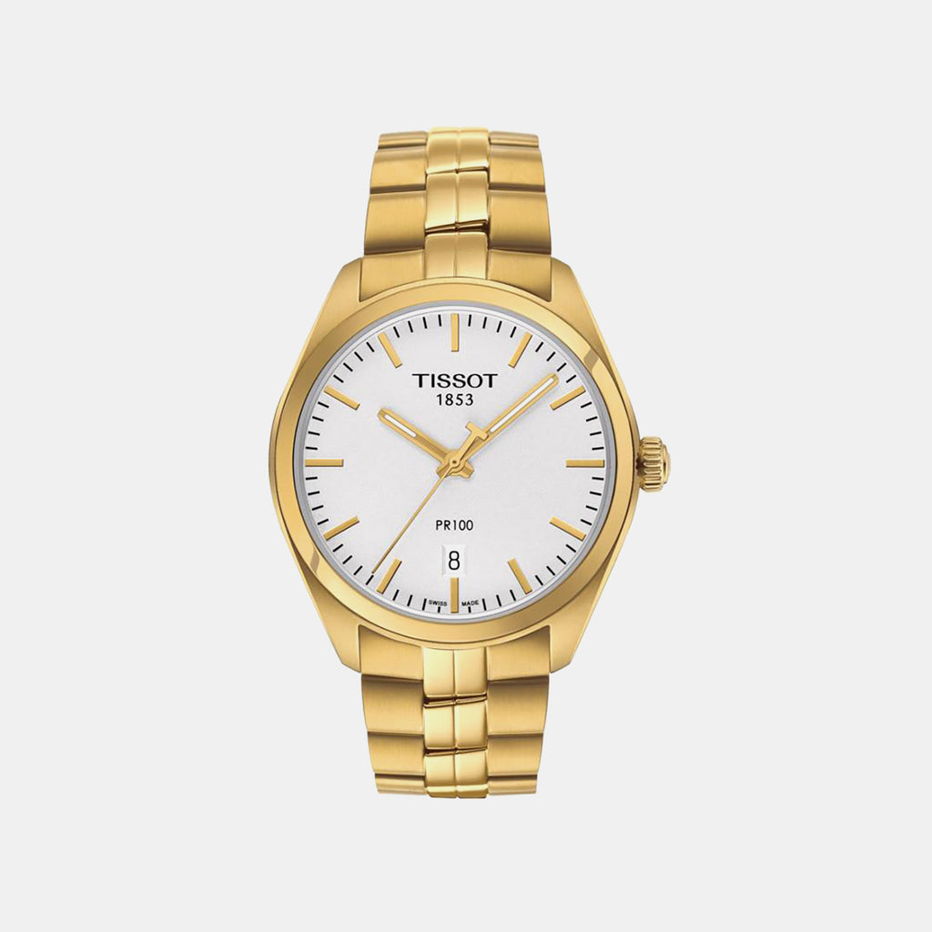 PR 100 Men Quartz White Dial Analog Stainless Steel Watch T1014103303100