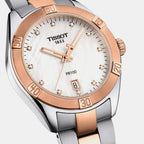 PR 100 Unisex Quartz Mother Of Pearl Dial Analog Stainless Steel Watch T1019102211600