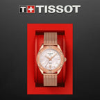 PR 100 Women Quartz Mother Of Pearl Dial Analog Mesh Watch T1019103315100