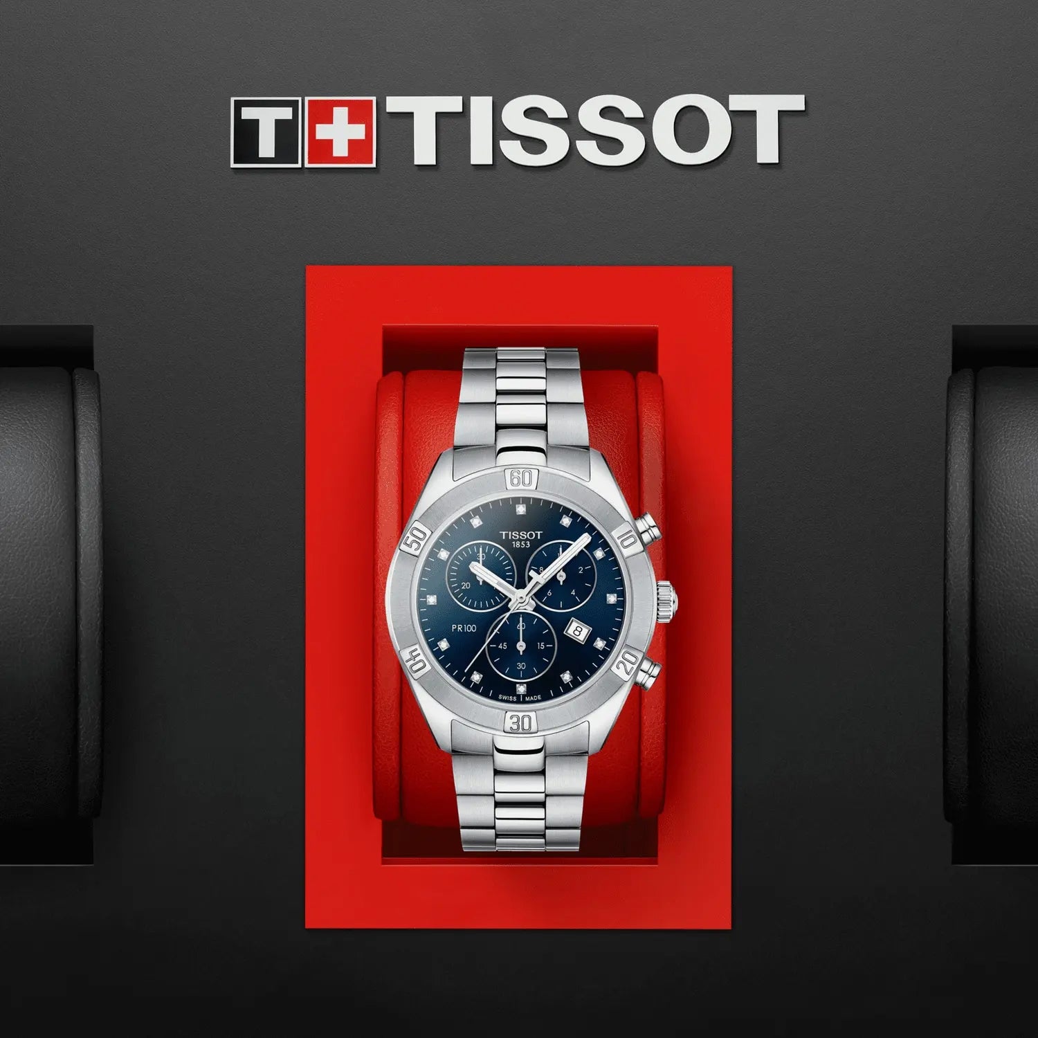 PR 100 Women Quartz Blue Dial Chronograph Stainless Steel Watch T1019171104600