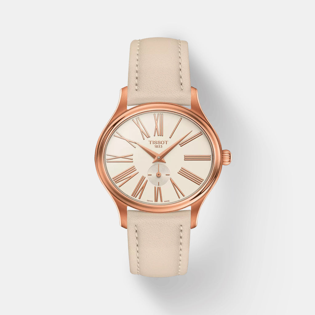 T-Lady Women Quartz White Dial Analog Leather Watch T1033103601300