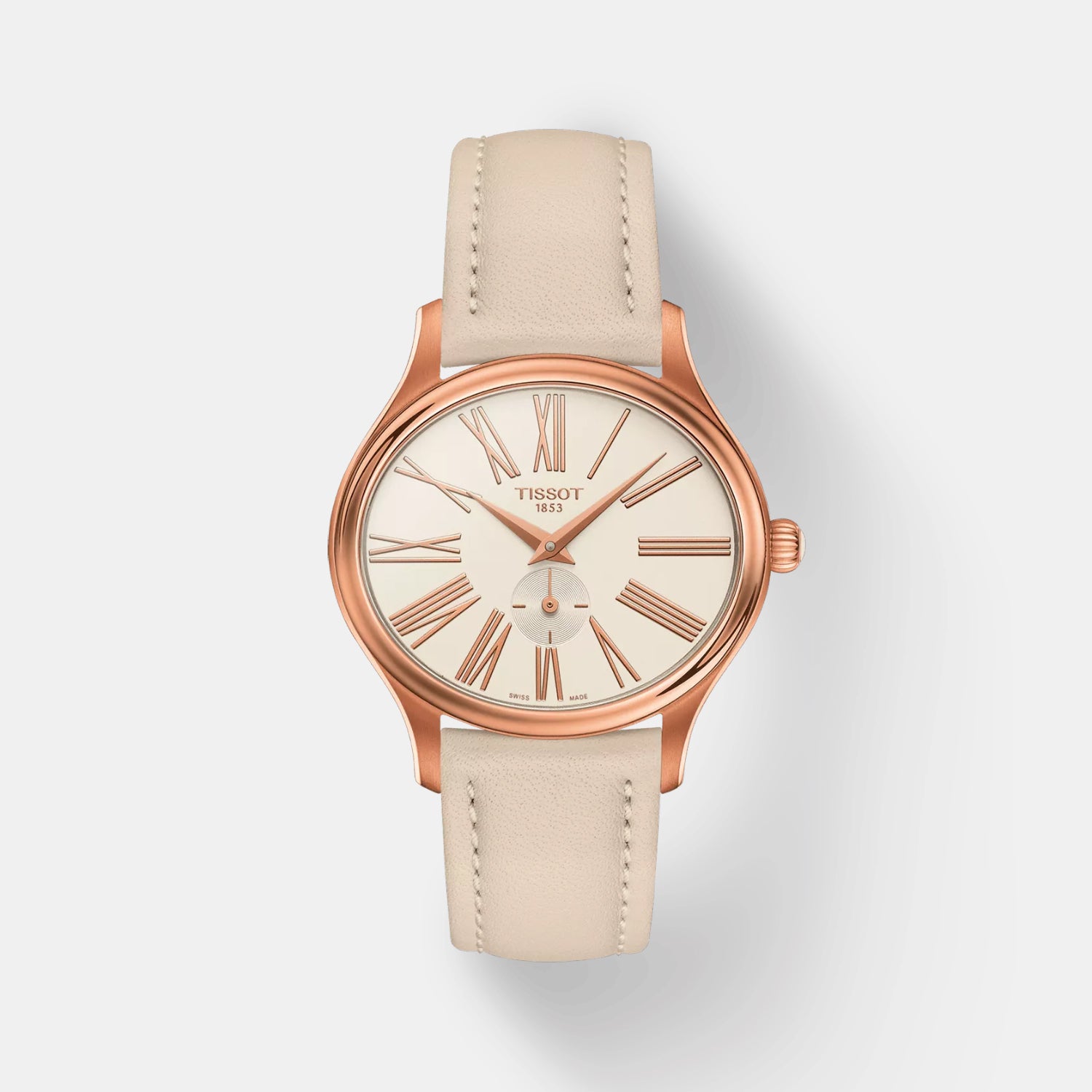 T-Lady Women Quartz White Dial Analog Leather Watch T1033103601300