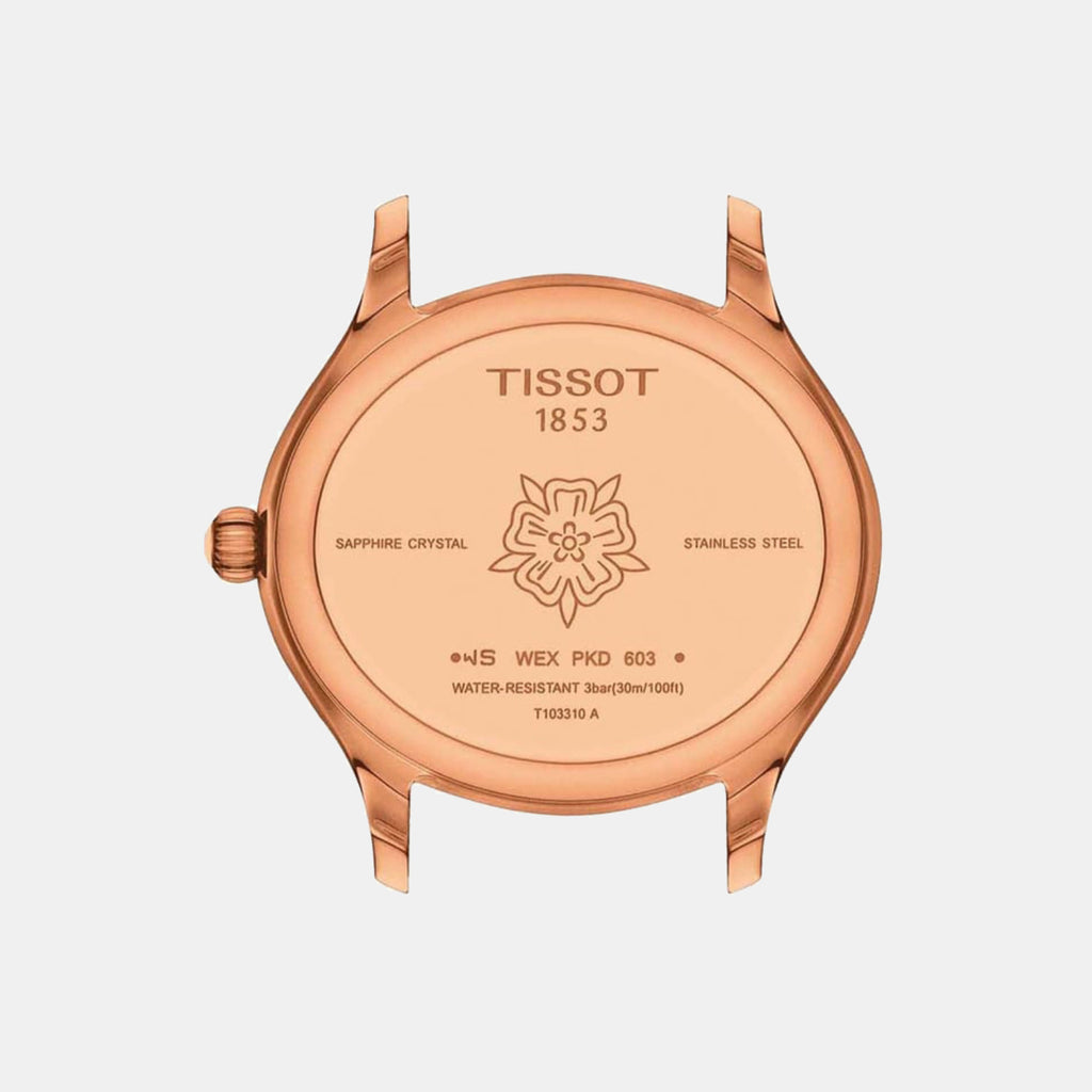 T-Lady Women Quartz White Dial Analog Leather Watch T1033103601300