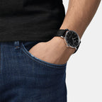 Everytime Men Automatic Black Dial Analog Leather Watch T1094071605100