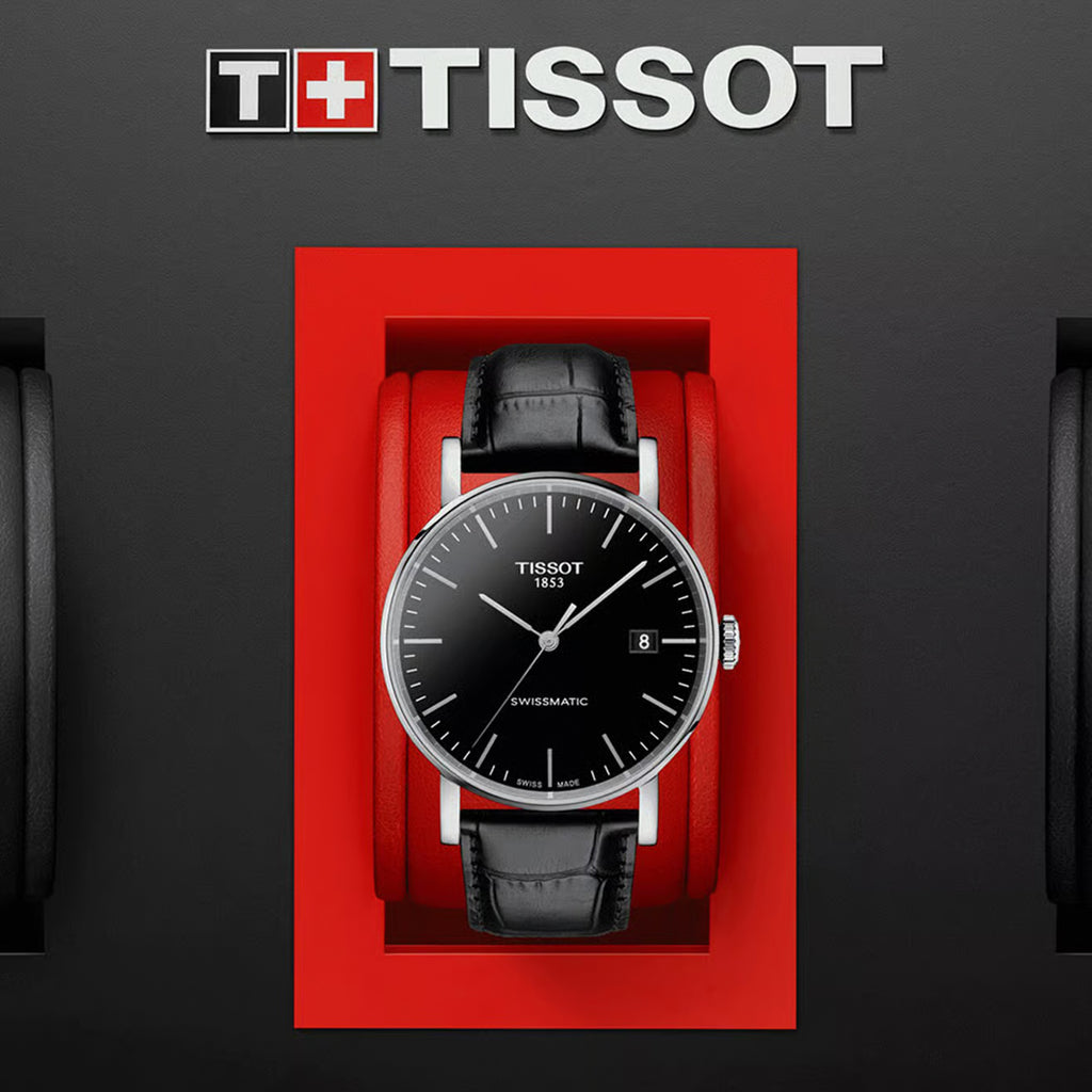 Everytime Men Automatic Black Dial Analog Leather Watch T1094071605100