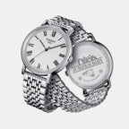 Jungfraubahn Men Quartz Silver Dial Analog Stainless Steel Watch T1094101103310