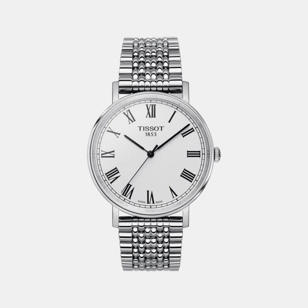Jungfraubahn Men Quartz Silver Dial Analog Stainless Steel Watch T1094101103310