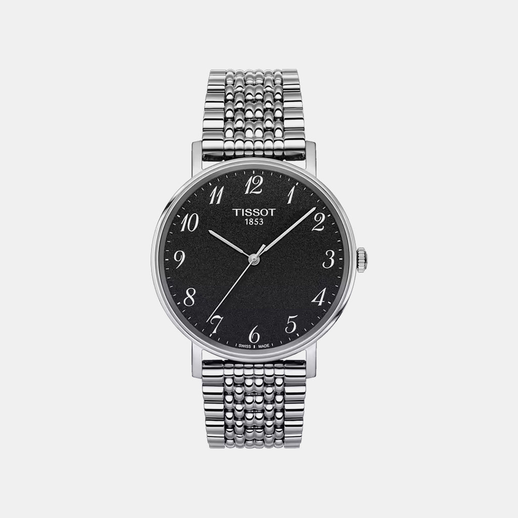 Everytime Unisex Quartz Black Dial Analog Stainless Steel Watch T1094101107200