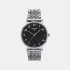 Everytime Unisex Quartz Black Dial Analog Stainless Steel Watch T1094101107200