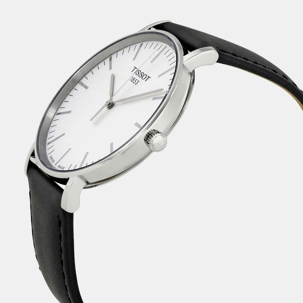 Everytime Unisex Quartz Silver Dial Analog Leather Watch T1096101603100