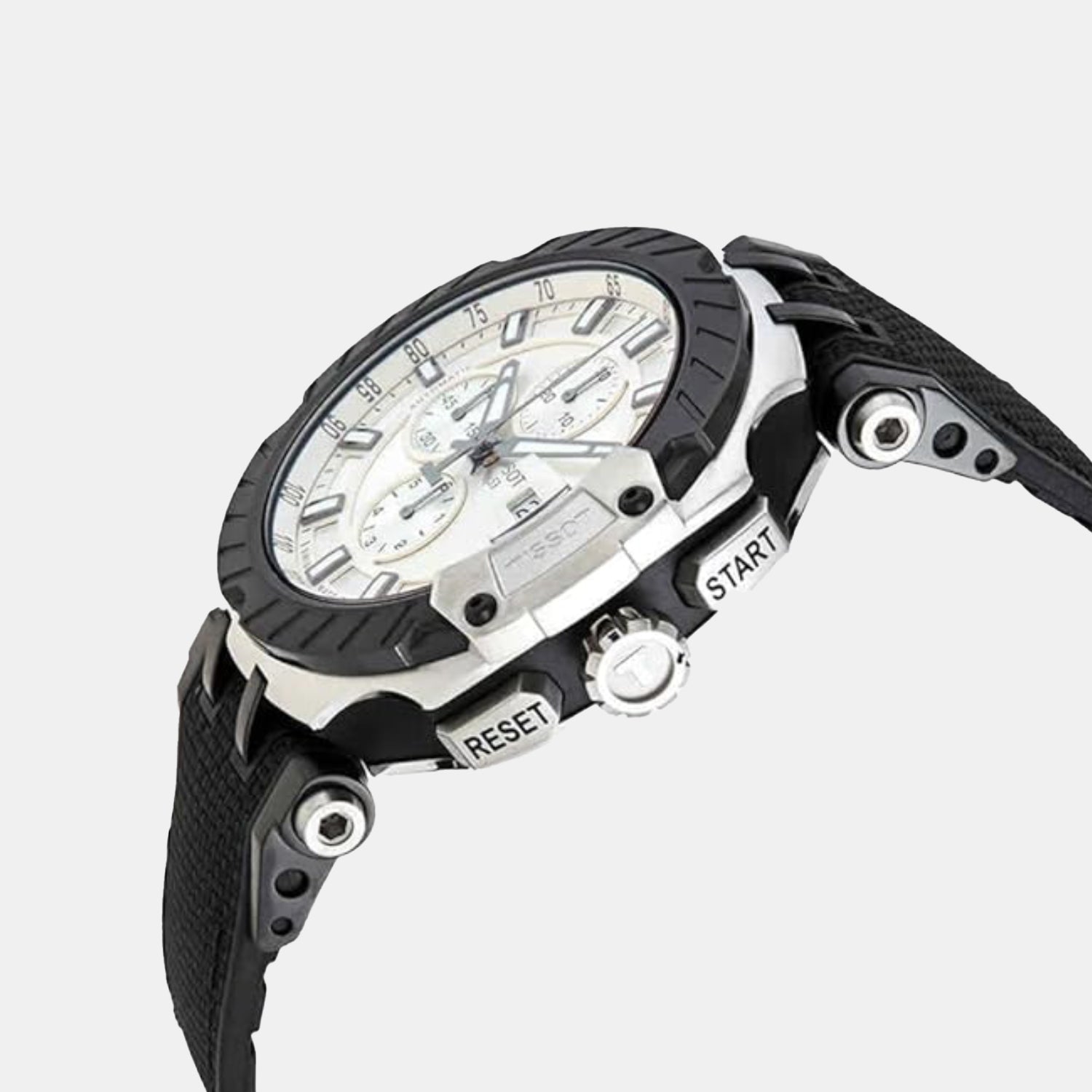 T-Race Men Automatic Silver Dial Chronograph Rubber Watch T1154272703100