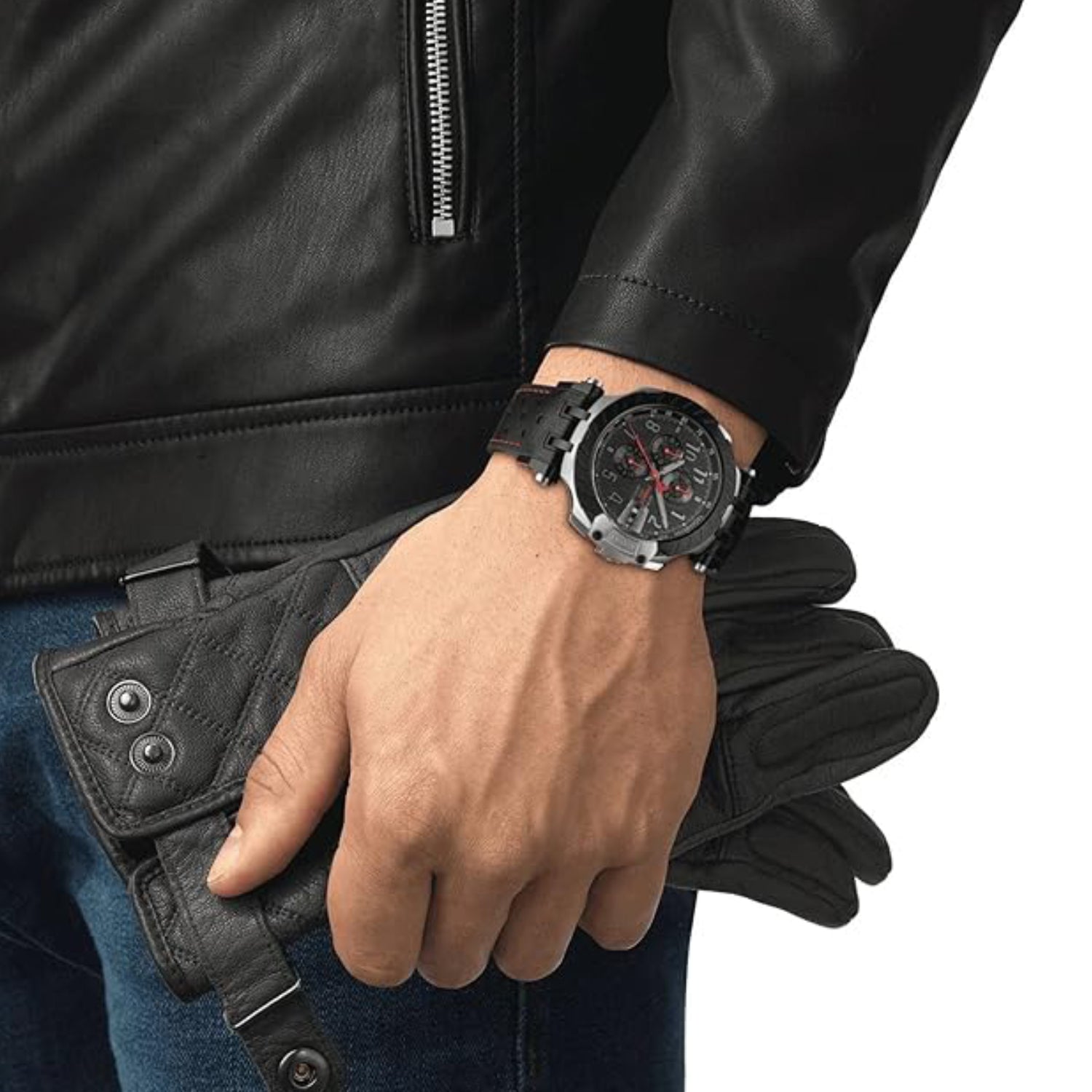 T-Race Men Automatic Silver Dial Chronograph Rubber Watch T1154272703100