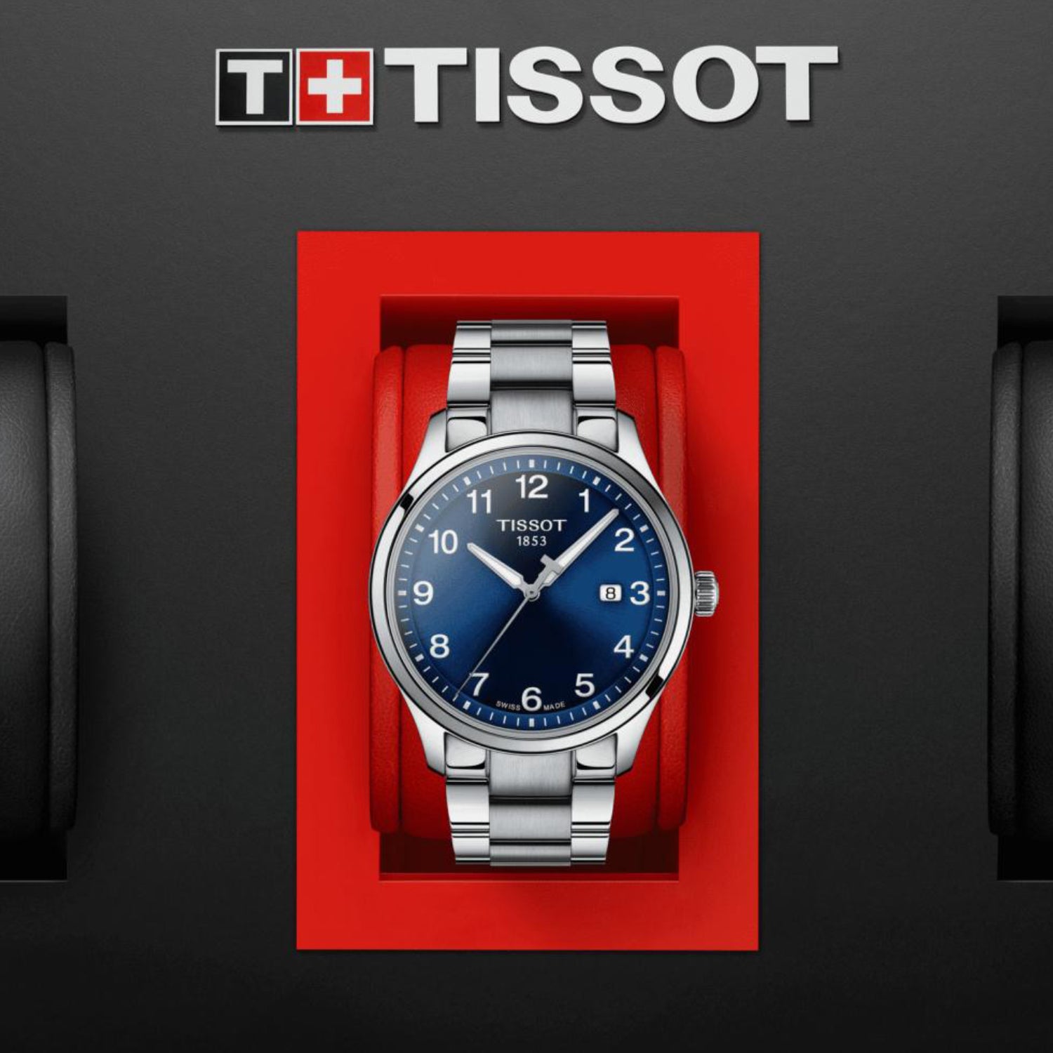 Tissot Gentleman Men Quartz Blue Dial Analog Stainless Steel Watch T1164101104700