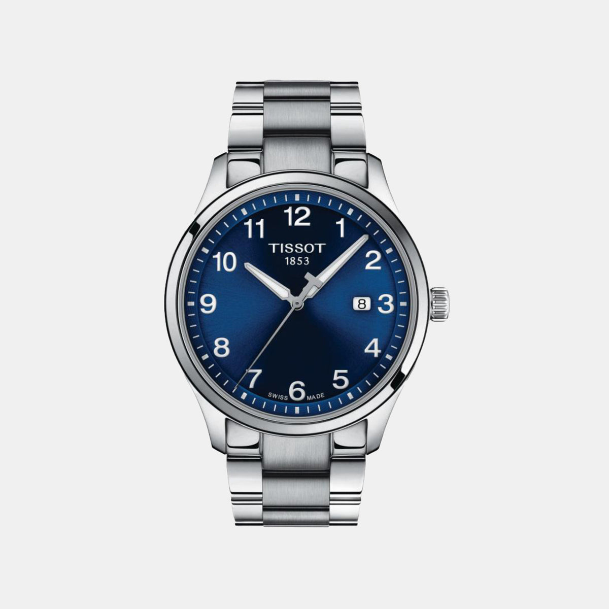 Gentleman Men Quartz Blue Dial Analog Stainless Steel Watch T1164101104700