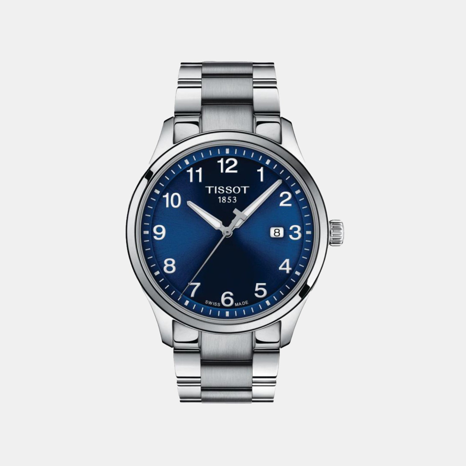 Tissot Gentleman Men Quartz Blue Dial Analog Stainless Steel Watch T1164101104700