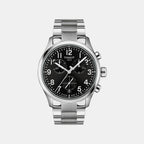 Men Quartz Black Dial Chronograph Stainless Steel Watch T1164171105200