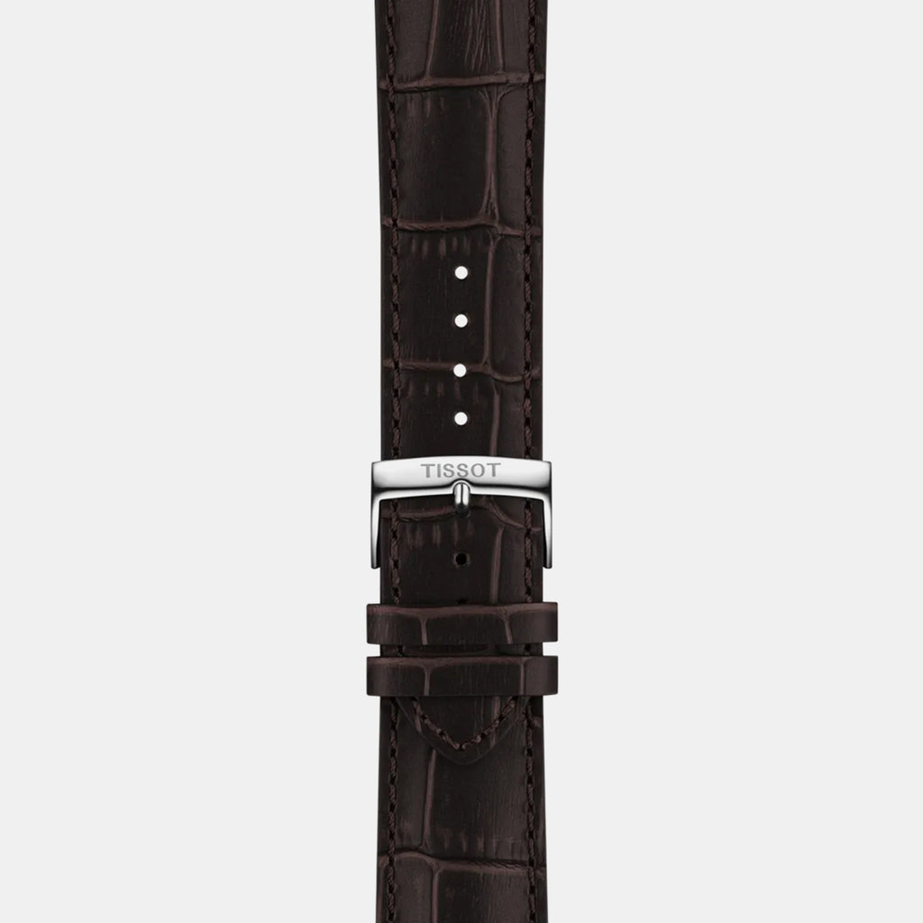 Men Quartz Blue Dial Chronograph Leather Watch T1164171604200