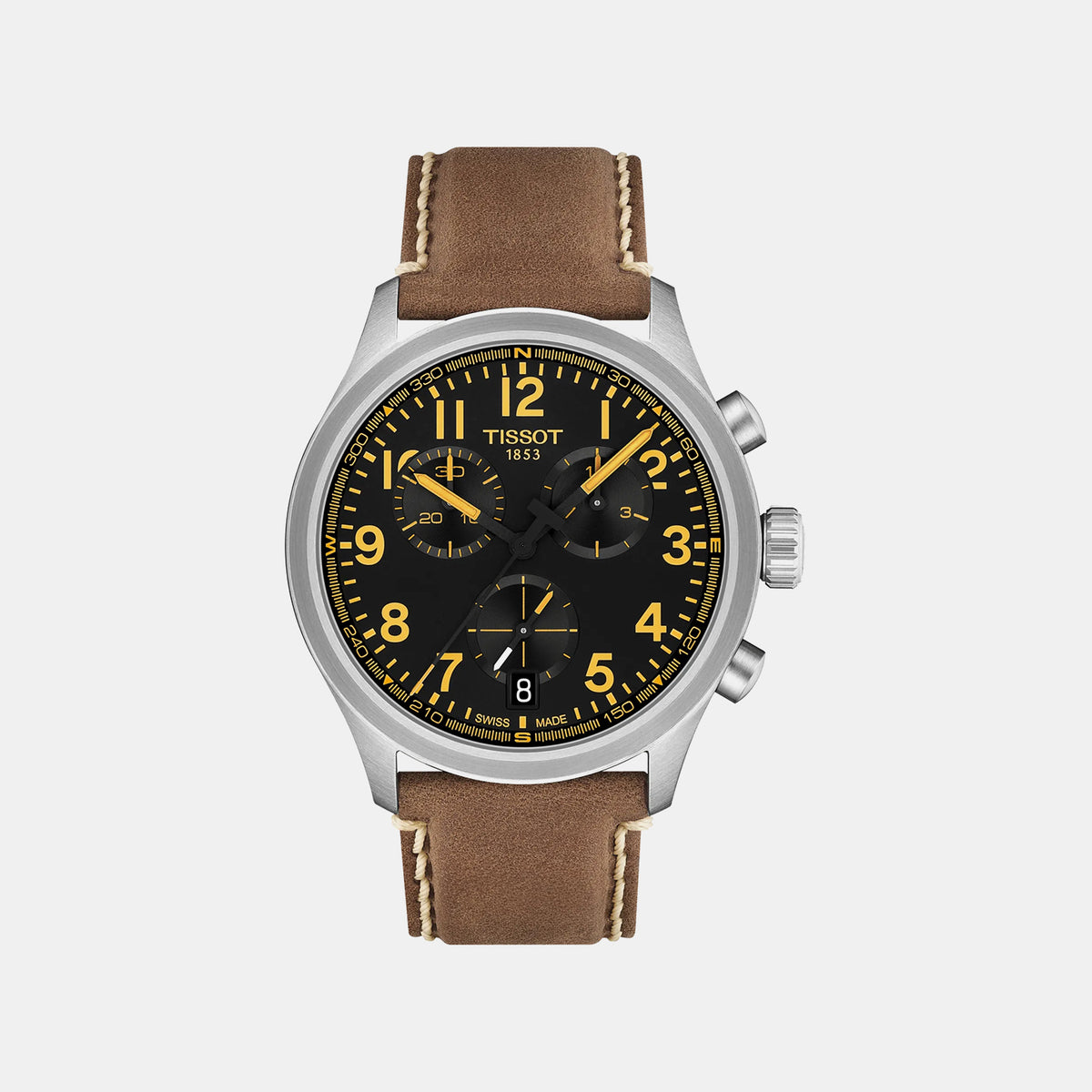 Tissot XL Men Quartz Black Dial Chronograph Leather Watch T1164171605201