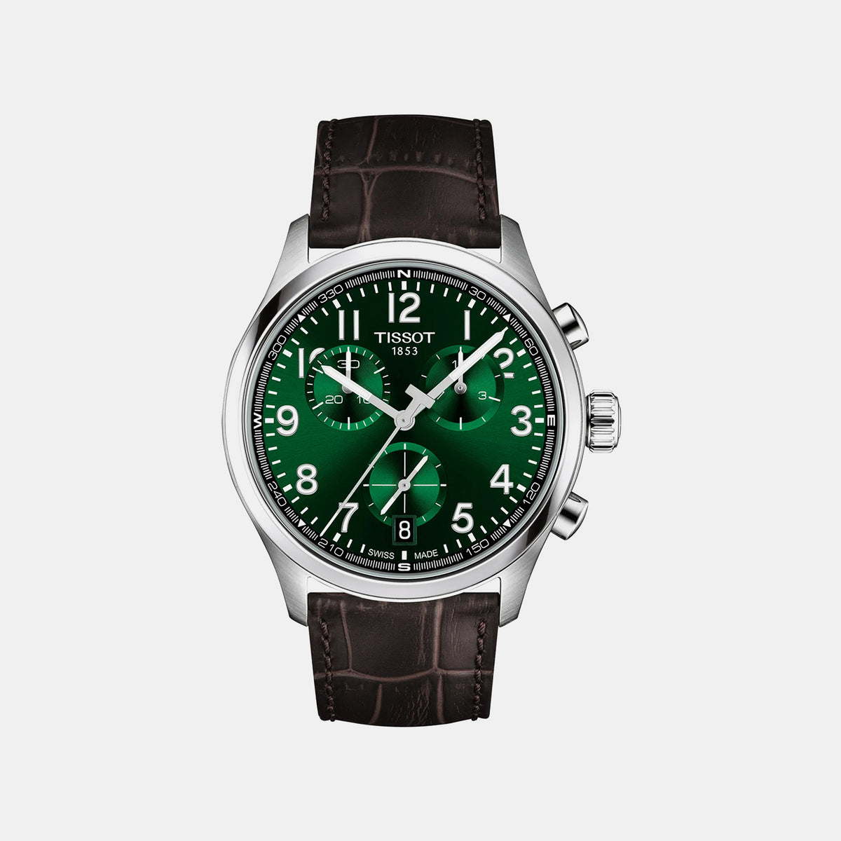 Tissot XL Men Quartz Green Dial Chronograph Leather Watch T1164171609200