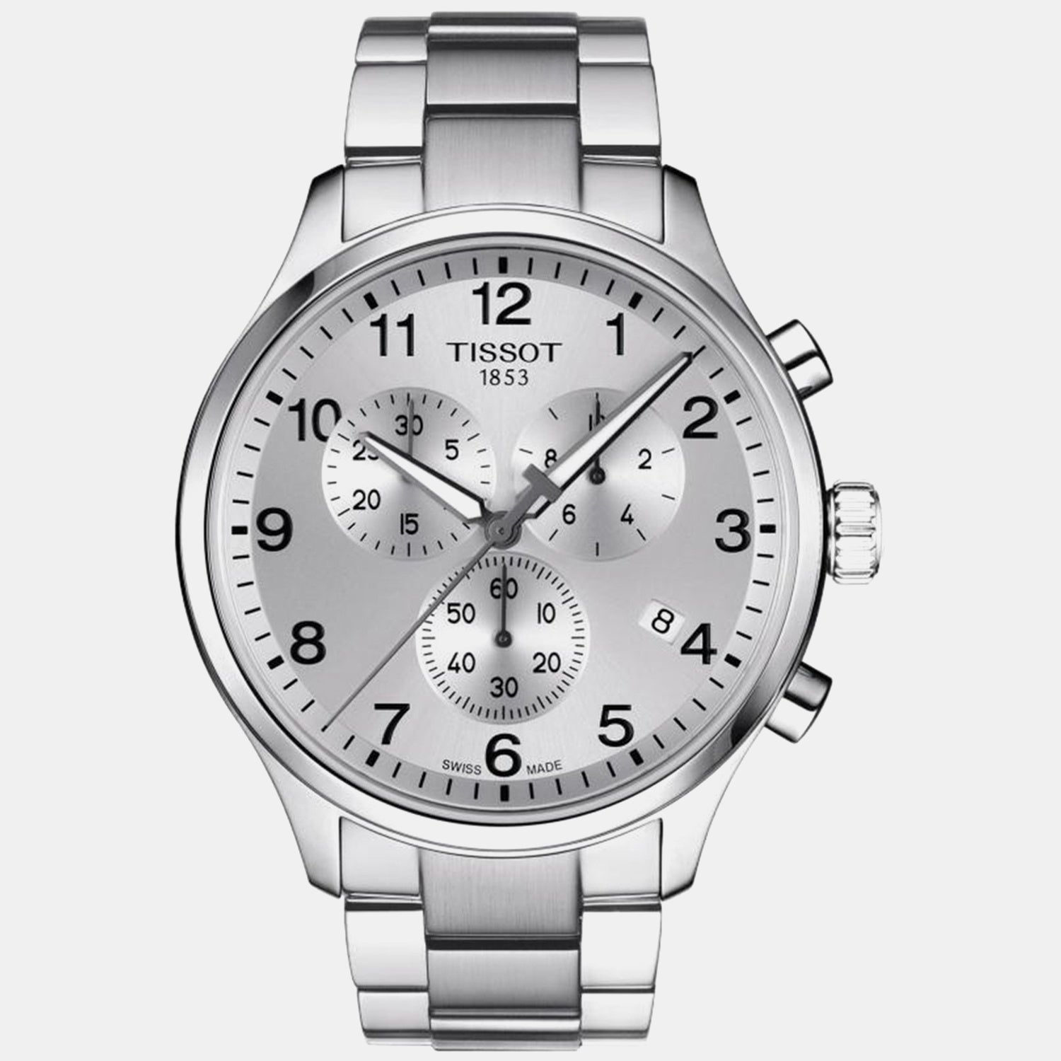 Chrono Xl Classic Men Quartz Silver Dial Chronograph Stainless Steel Watch T1166171103700
