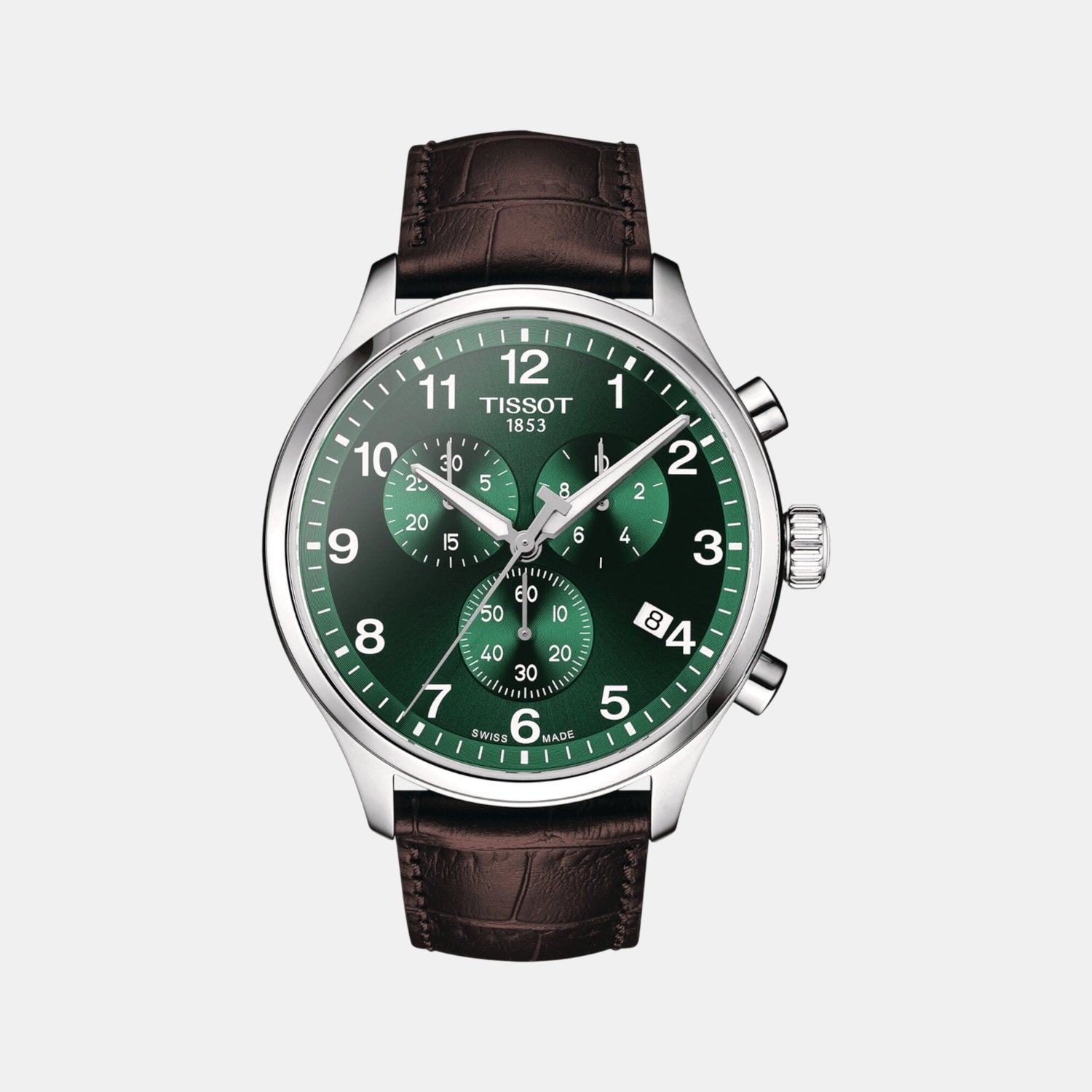 Chrono XL Classic Men Quartz Green Dial Chronograph Leather Watch T1166171609200