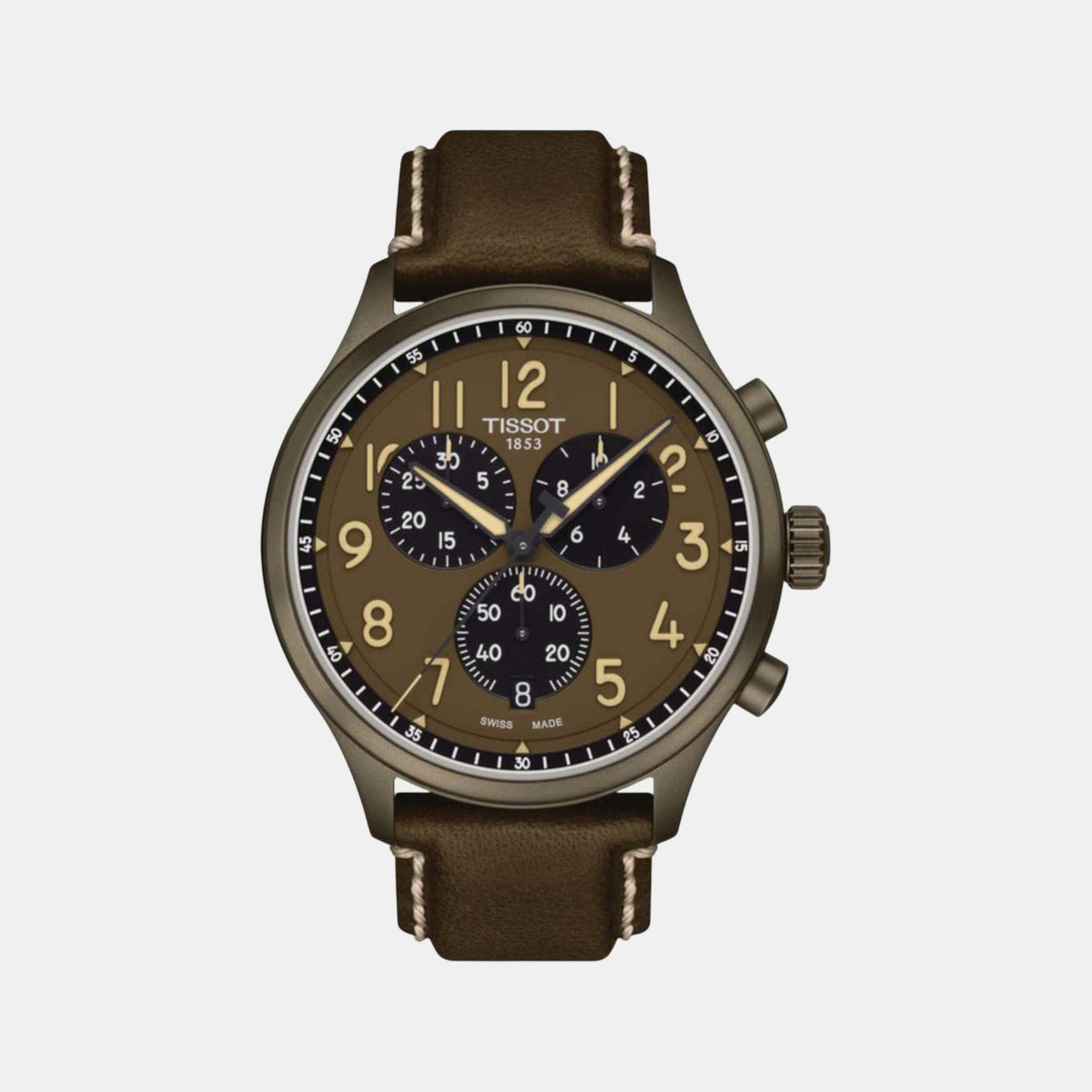 Chrono XL Men Quartz Tan Dial Chronograph Leather Watch T1166173609200