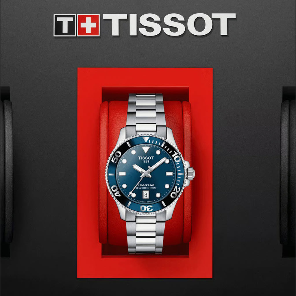 Seastar 1000 Women Quartz Blue Dial Analog Stainless Steel Watch T1202101104100