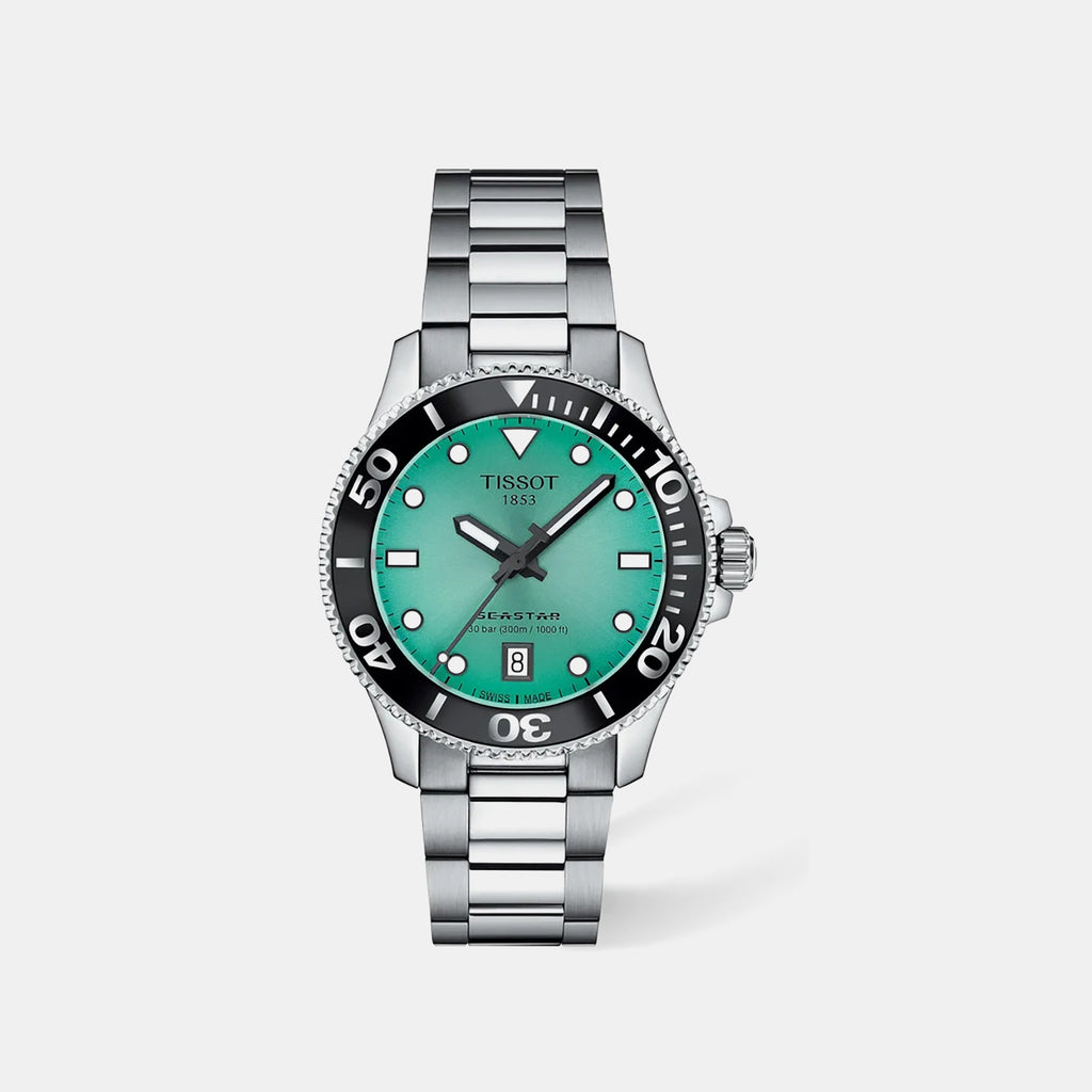 Seastar Women Quartz Green Dial Analog Stainless Steel Watch T1202101109100