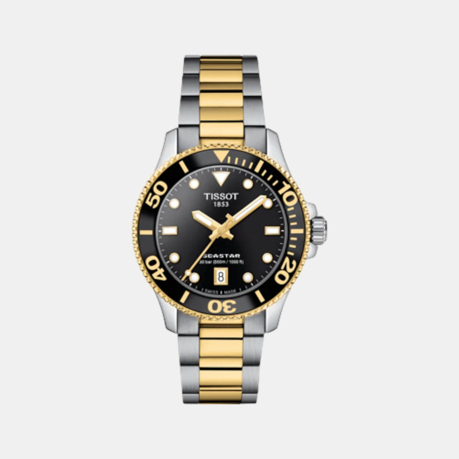 Seastar 1000 Unisex Quartz Black Dial Analog Stainless Steel Watch T1202102205100