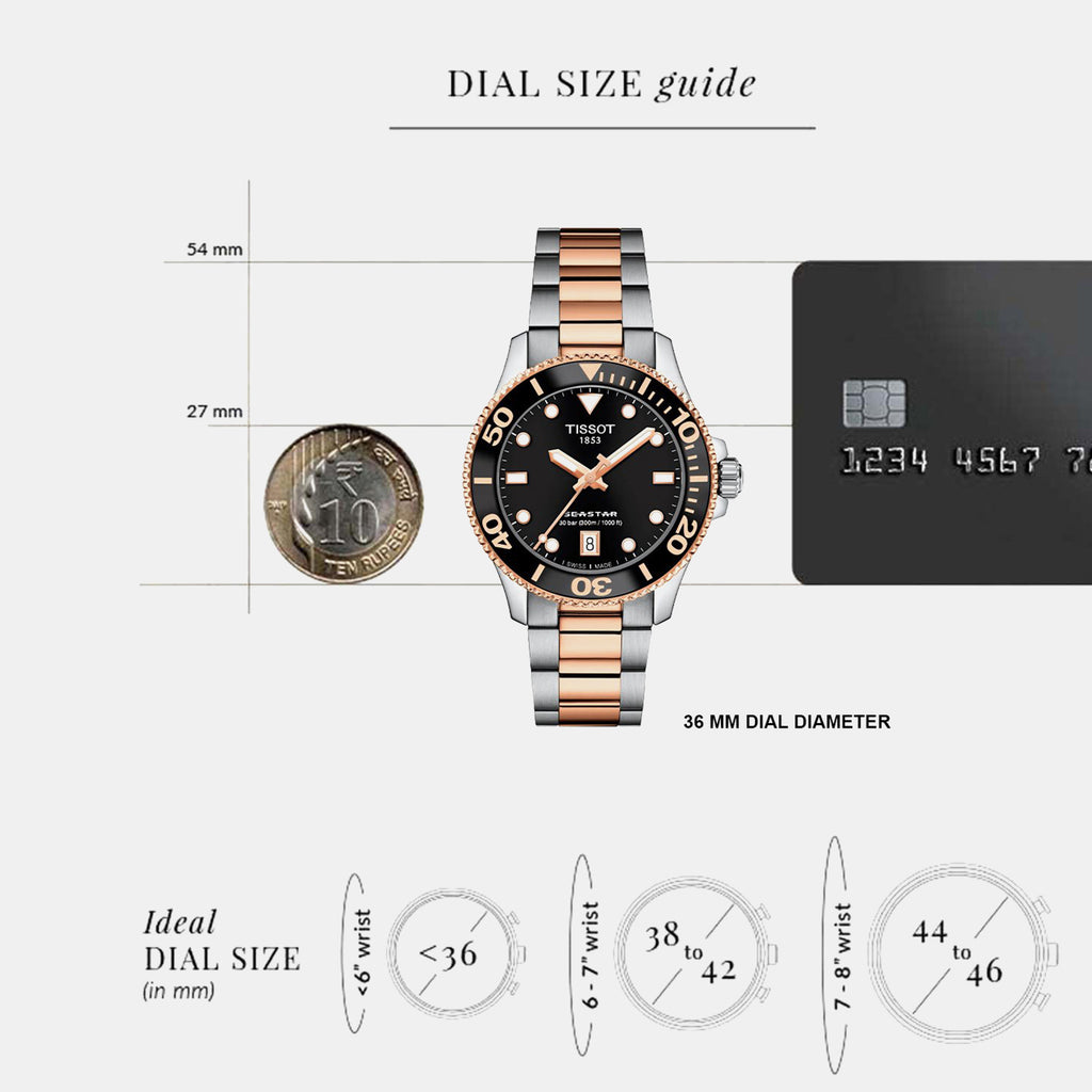 Seastar 1000 Women Quartz Black Dial Analog Stainless Steel T1202102205101