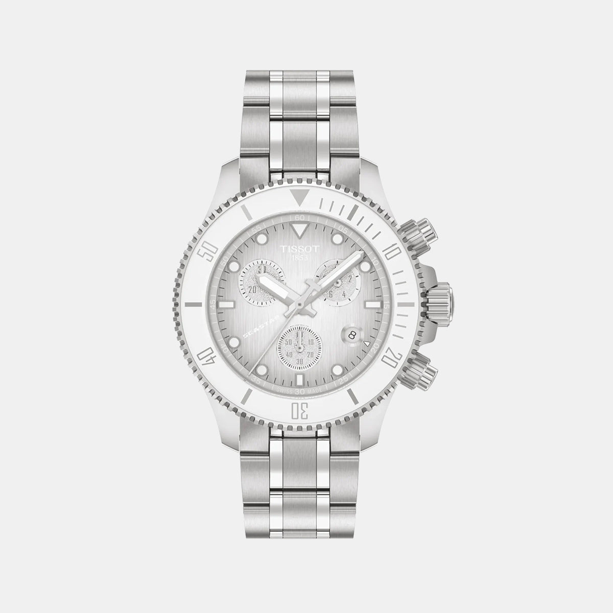 Seastar 1000 Women Quartz Grey Dial Chronograph Stainless Steel Watch T1202171101100