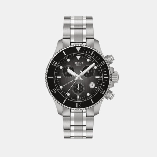 Seastar 1000 Men Quartz Black Dial Chronograph Synthetic Watch T1202171106100