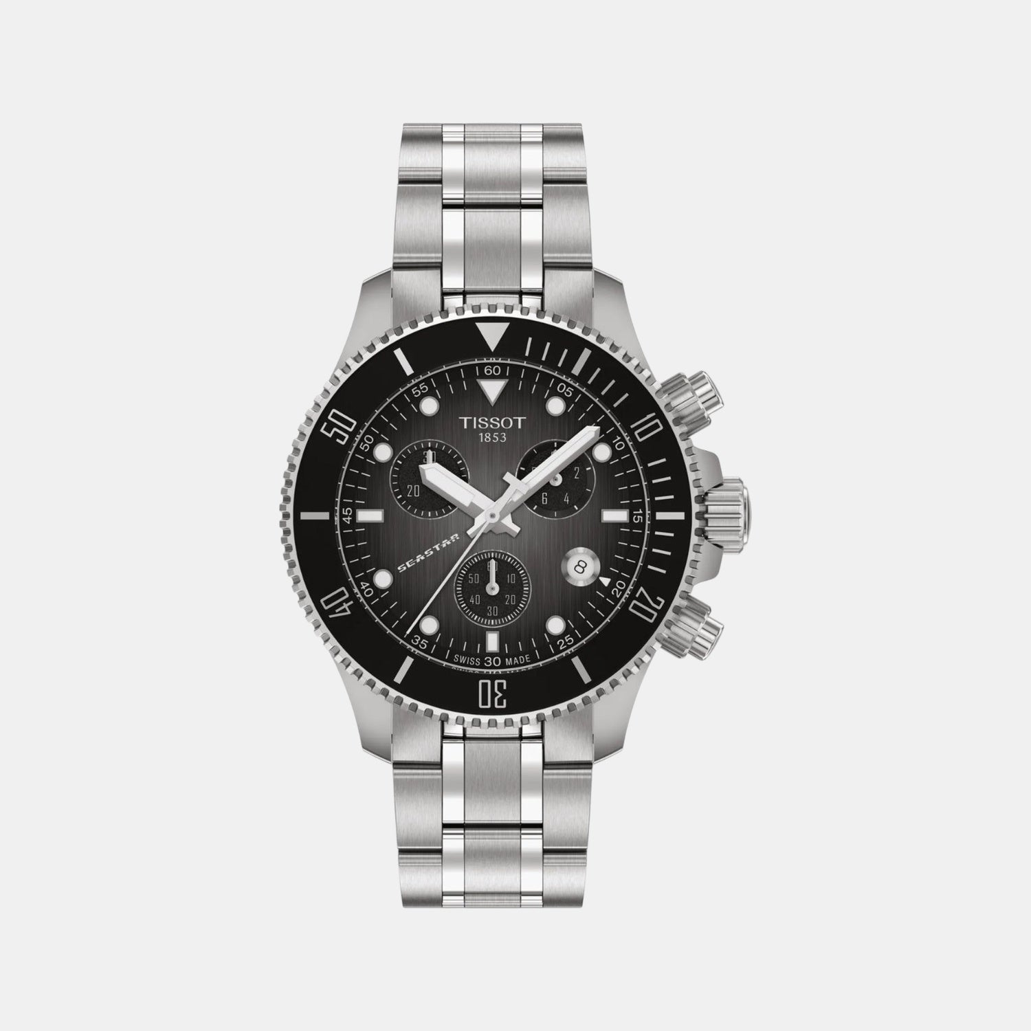 Seastar 1000 Men Quartz Black Dial Chronograph Synthetic Watch T1202171106100