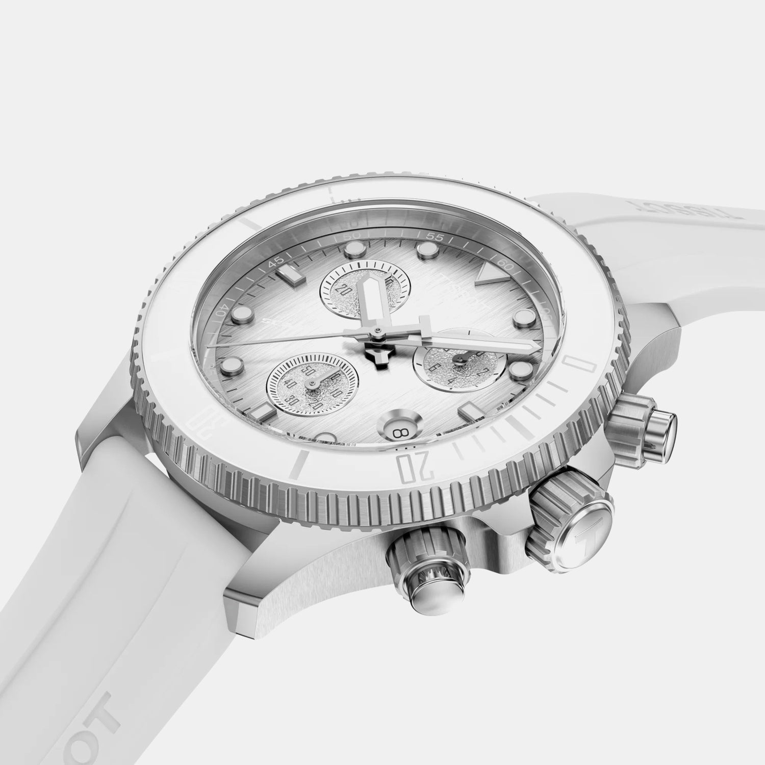 Seastar 1000 Men Quartz White Dial Chronograph Synthetic Watch T1202171701100