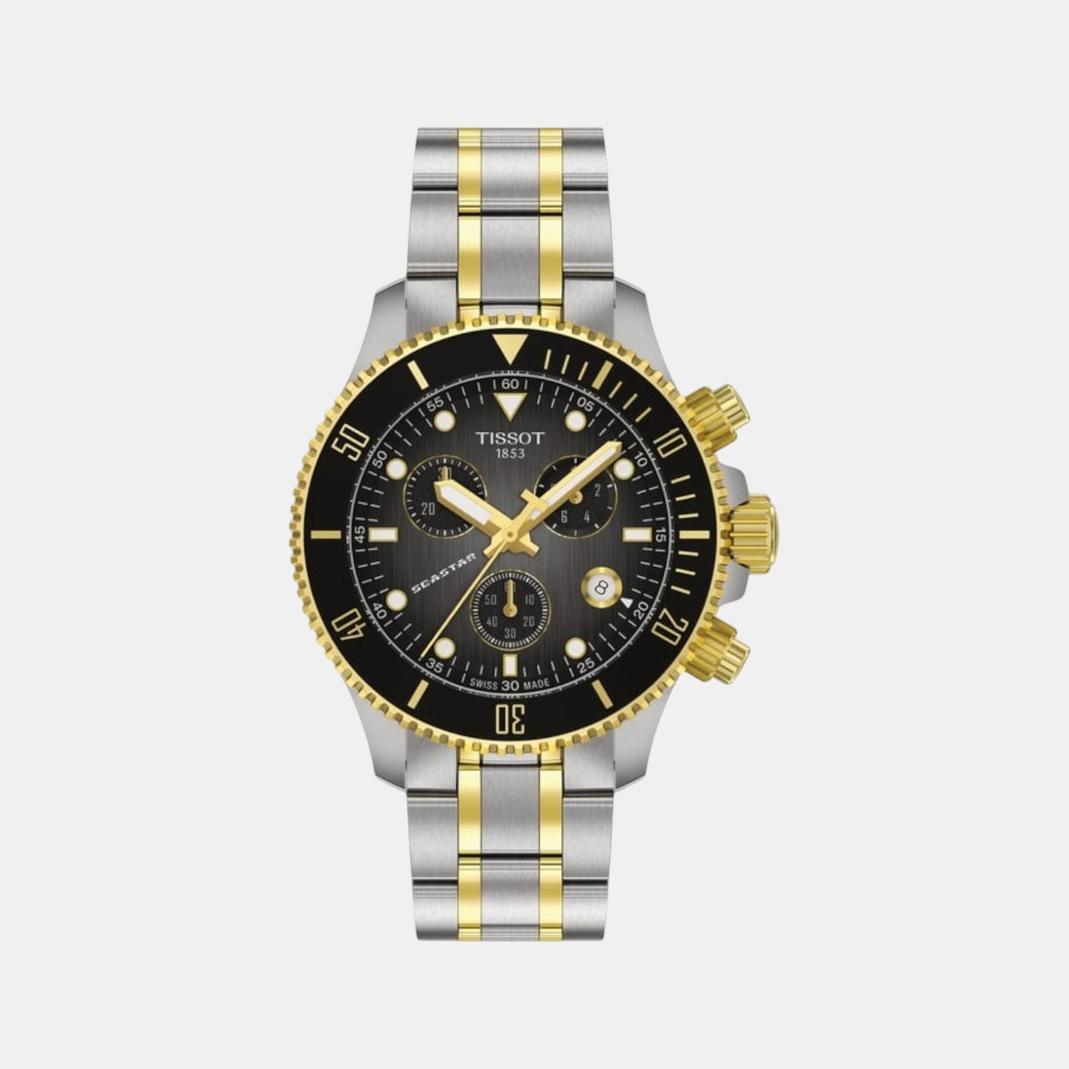 Seastar 1000 Men Quartz Black Dial Chronograph Stainless Steel Watch T1202172206100