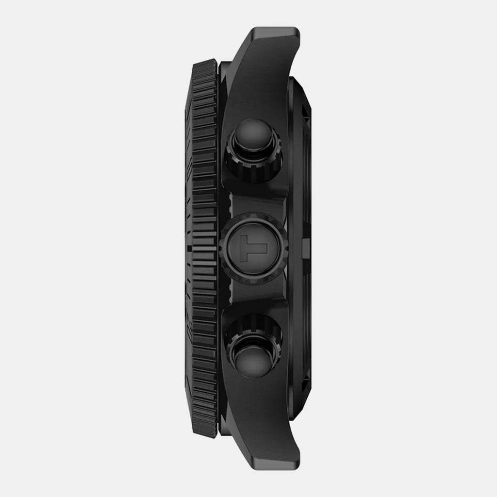 Seastar 1000 Unisex Quartz Black Dial Chronograph Silicone Watch T1202173306100