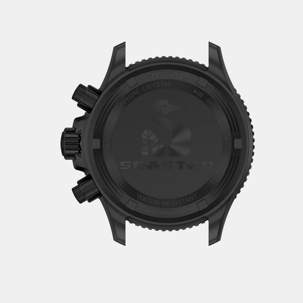 Seastar 1000 Unisex Quartz Black Dial Chronograph Silicone Watch T1202173306100