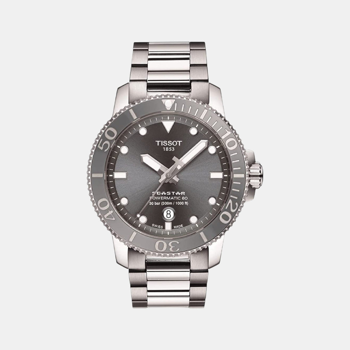 Seastar Men Automatic Grey Dial Analog Stainless Steel Watch T1204071108101
