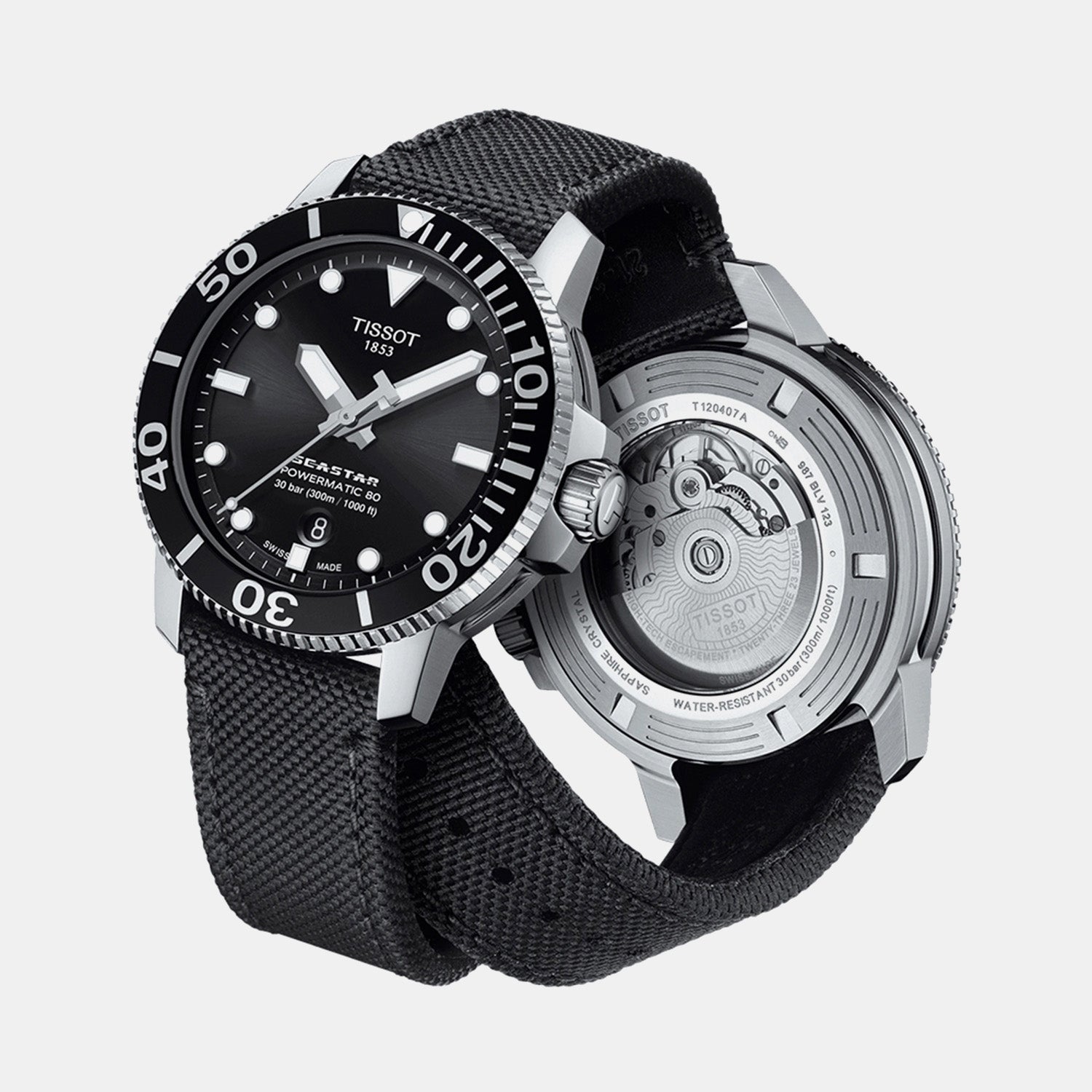 Seastar Men Automatic Black Dial Analog Nylon Watch T1204071705100