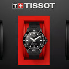 Seastar 1000 Men Automatic Black Dial Analog Silicone Watch T1204073705100