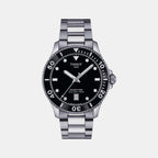 Seastar 1000 Men Quartz Black Dial Analog Stainless Steel Watch T1204101105100