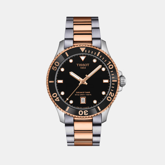 Seastar 1000 Men Quartz Black Analog Stainless Steel Watch T1204102205101