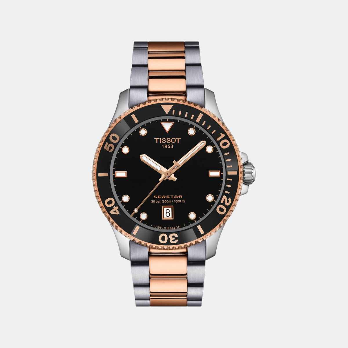 Seastar Unisex Quartz Black Dial Analog Stainless Steel Watch T1204102205101