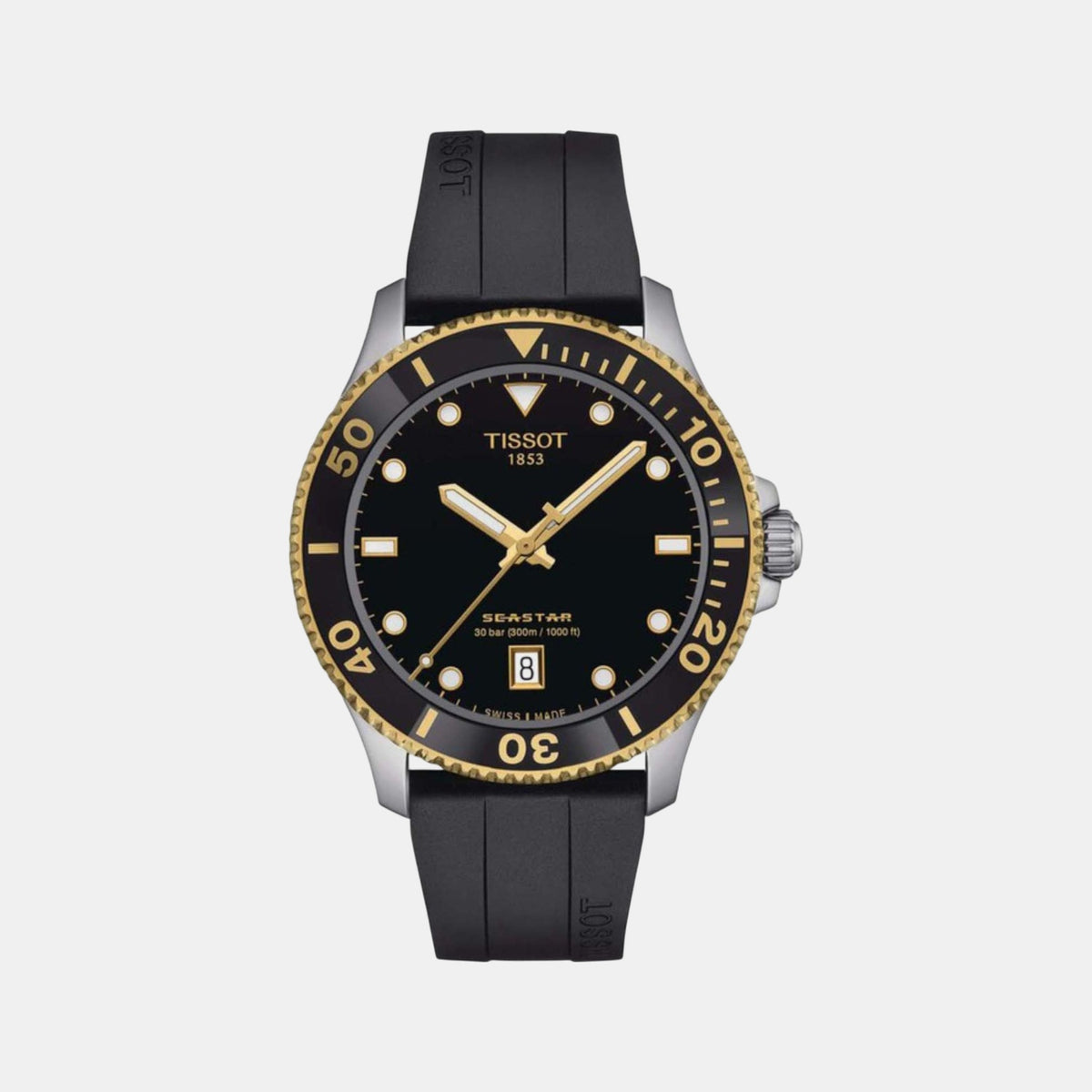 Seastar Unisex Quartz Black Dial Analog Rubber Watch T1204102705100