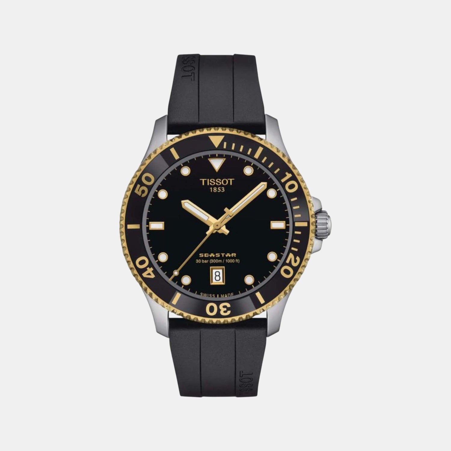 Seastar 1000 Men Quartz Black Dial Analog Silicone Watch T1204102705100