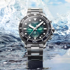 Seastar 1000 Men Quartz Green Dial Chronograph Stainless Steel Watch T1204171109101