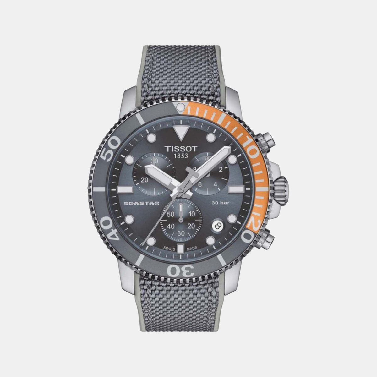 Seastar Men Quartz Black Dial Chronograph Nylon Watch T1204171708101