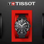 Seastar 1000 Men Quartz Black Dial Chronograph Silicone Watch T1204173705102