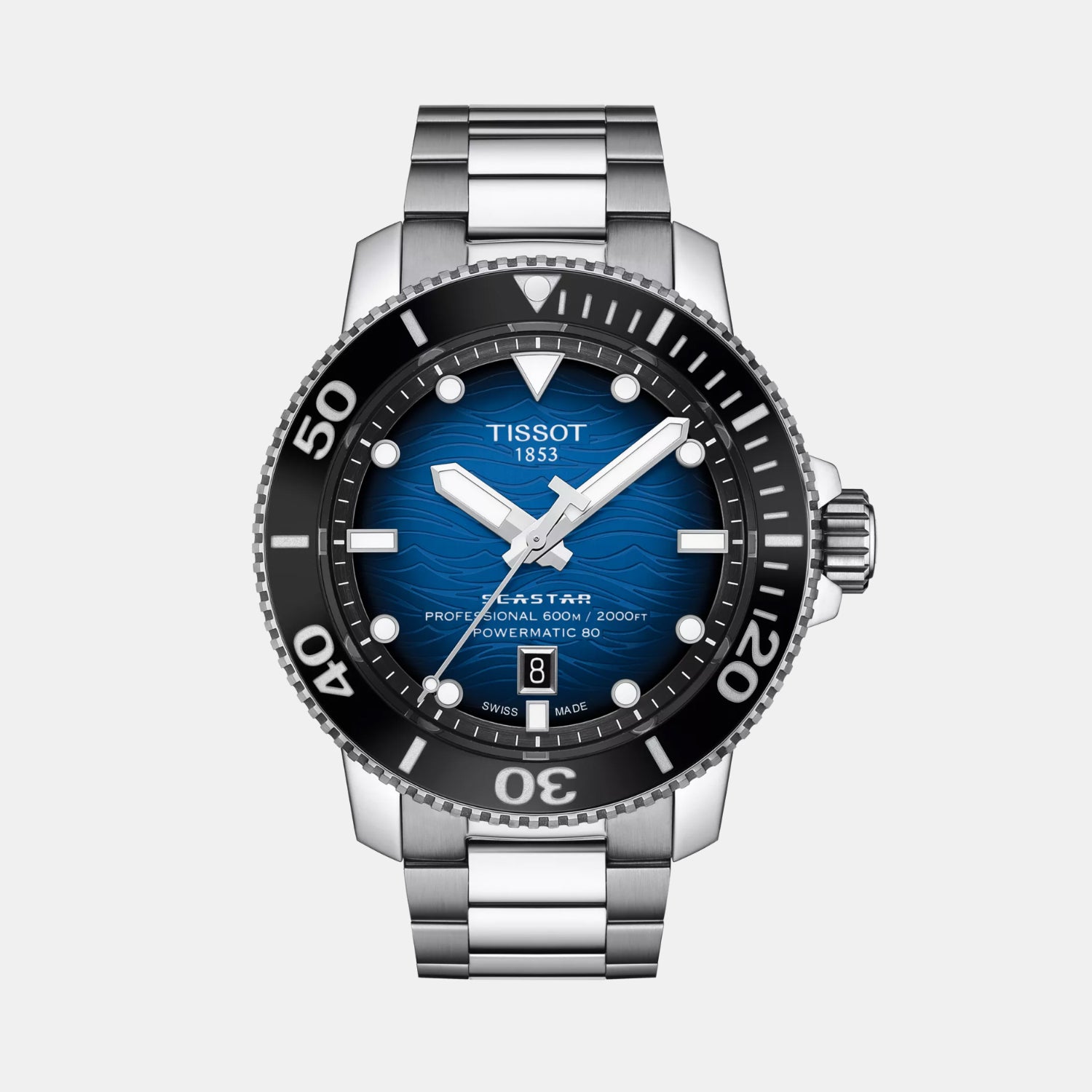 Seastar 2000 Men Automatic Graded Blue-Black Dial Analog Stainless Steel Watch T1206071104101