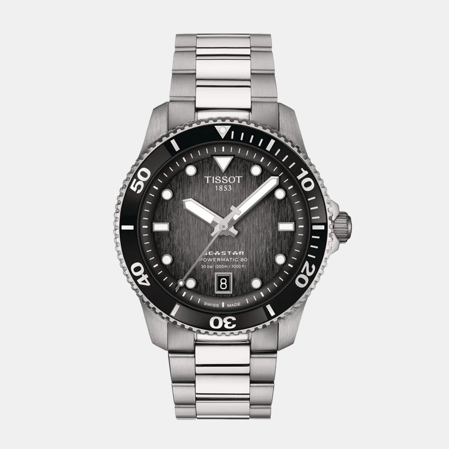 Tissot Round Grey Black Analog watch